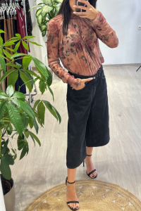 Denim Culotte Βερμούδα – Μαύρο